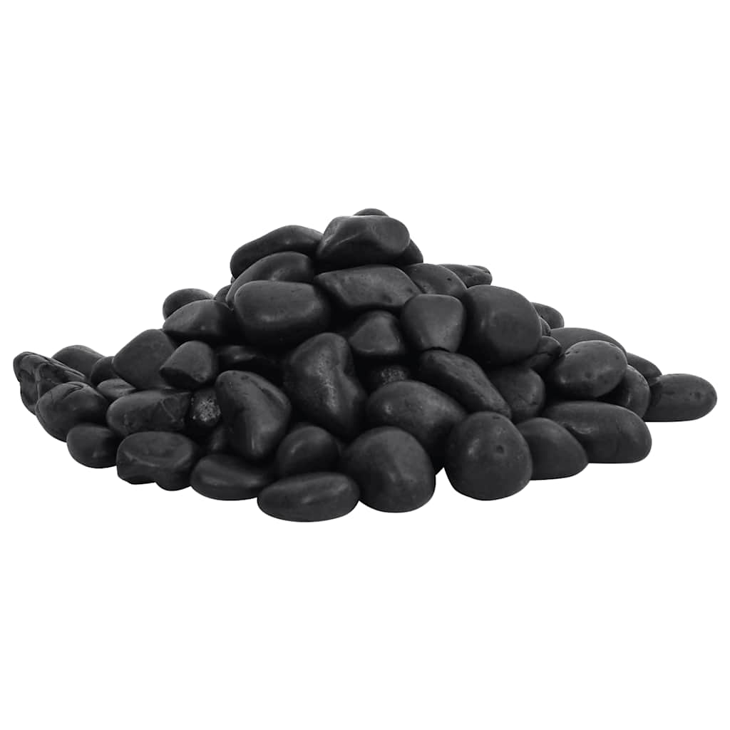 Vidaxl galets polis 2-5 cm 25 kg noir