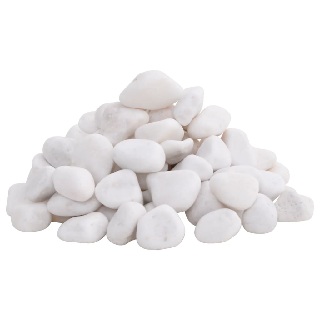 Vidaxl galets polis 2-5 cm 10 kg blanc