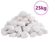 Vidaxl galets polis 2-5 cm 25 kg blanc