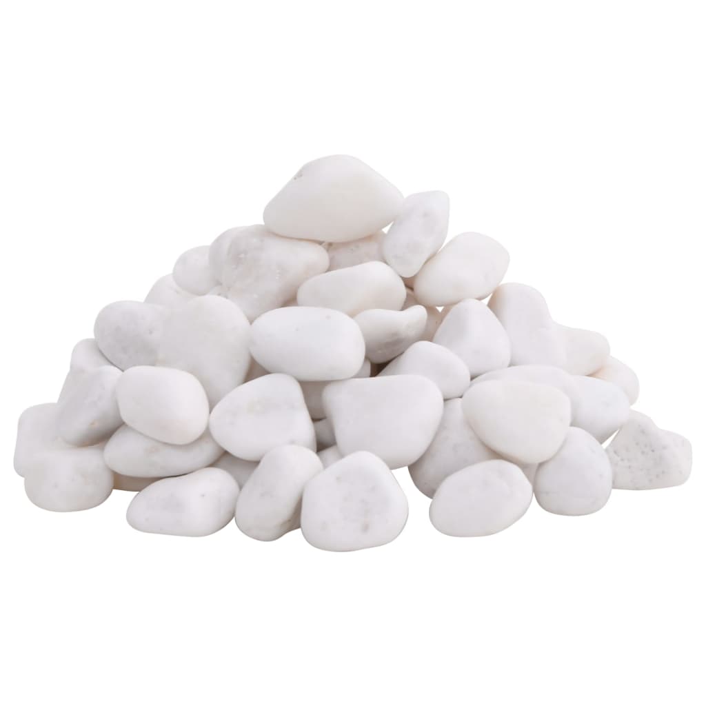 Vidaxl galets polis 2-5 cm 25 kg blanc
