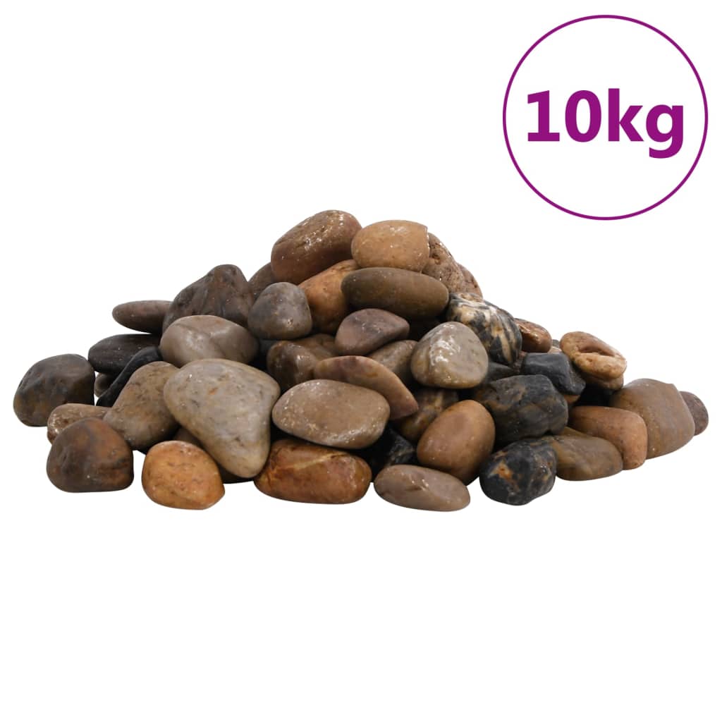 Vidaxl galets polis 2-5 cm 10 kg multicolores