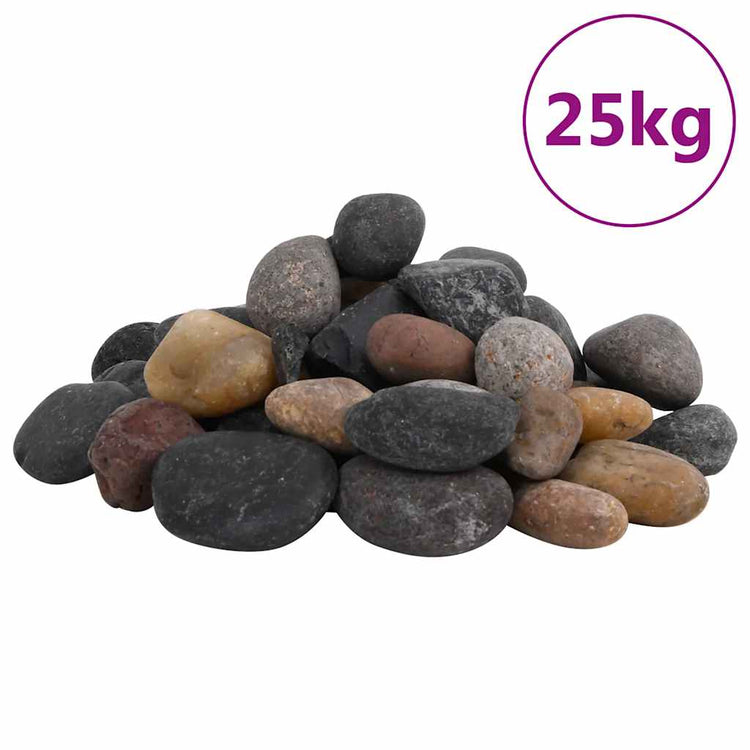 Vidaxl cailloux poli 5 à 8 cm 25 kg multicolores