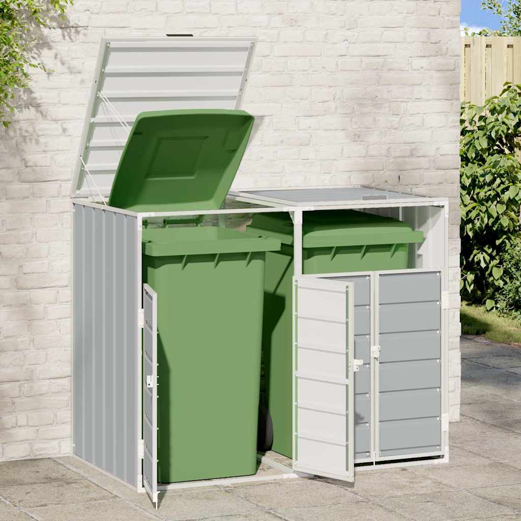 Stockage de conteneurs Vidaxl pour 2 conteneurs 144x81x113 cm Gray en acier