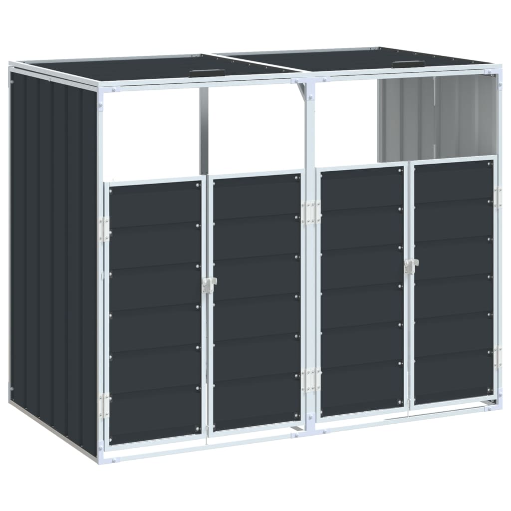 Stockage de conteneurs vidaxl pour 2 conteneurs 144x81x113cm anthracite en acier