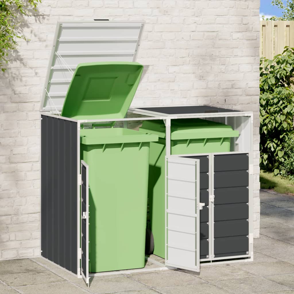 Stockage de conteneurs vidaxl pour 2 conteneurs 144x81x113cm anthracite en acier