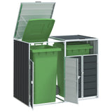 Stockage de conteneurs vidaxl pour 2 conteneurs 144x81x113cm anthracite en acier - afbeelding 1