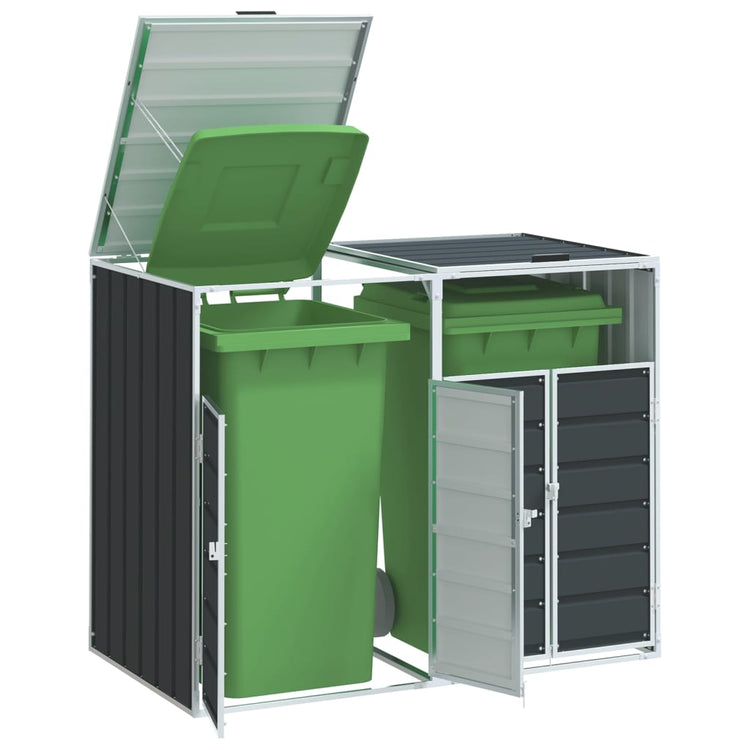 Stockage de conteneurs vidaxl pour 2 conteneurs 144x81x113cm anthracite en acier