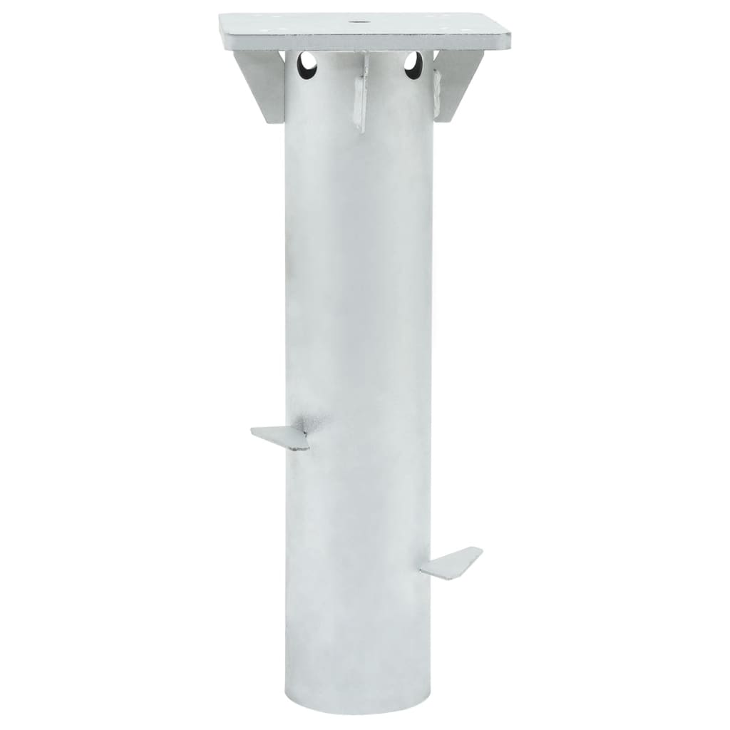Vidaxl Parasol Foot pour dans le sol 16x16x39.5 cm en acier argenté coloré