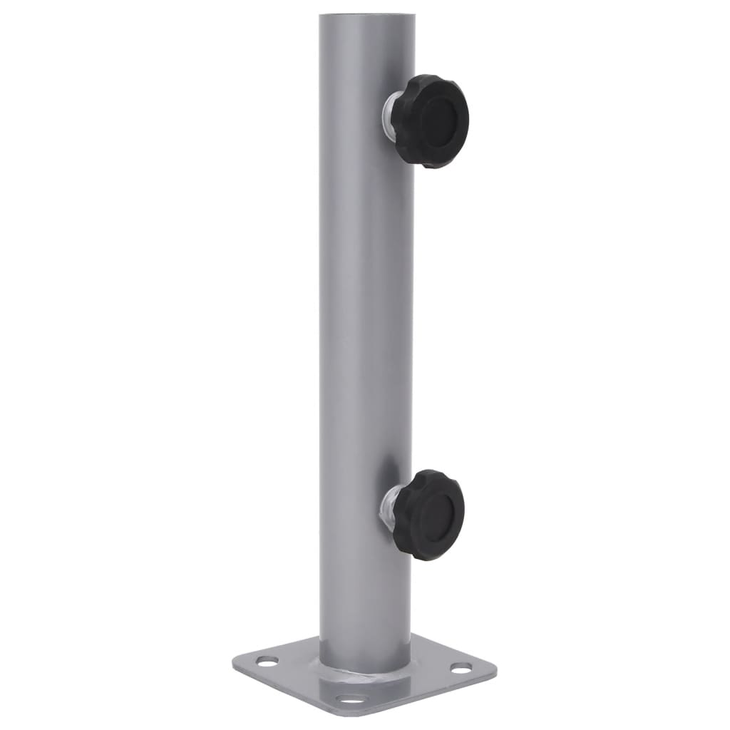 Pied de parasol Vidaxx pour mât ø32 34 38 mm acier argenté