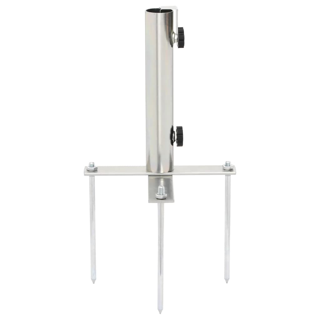 Pied de parasol Vidaxx avec piquets de sol pour acier ø32-38 mm couleur argent