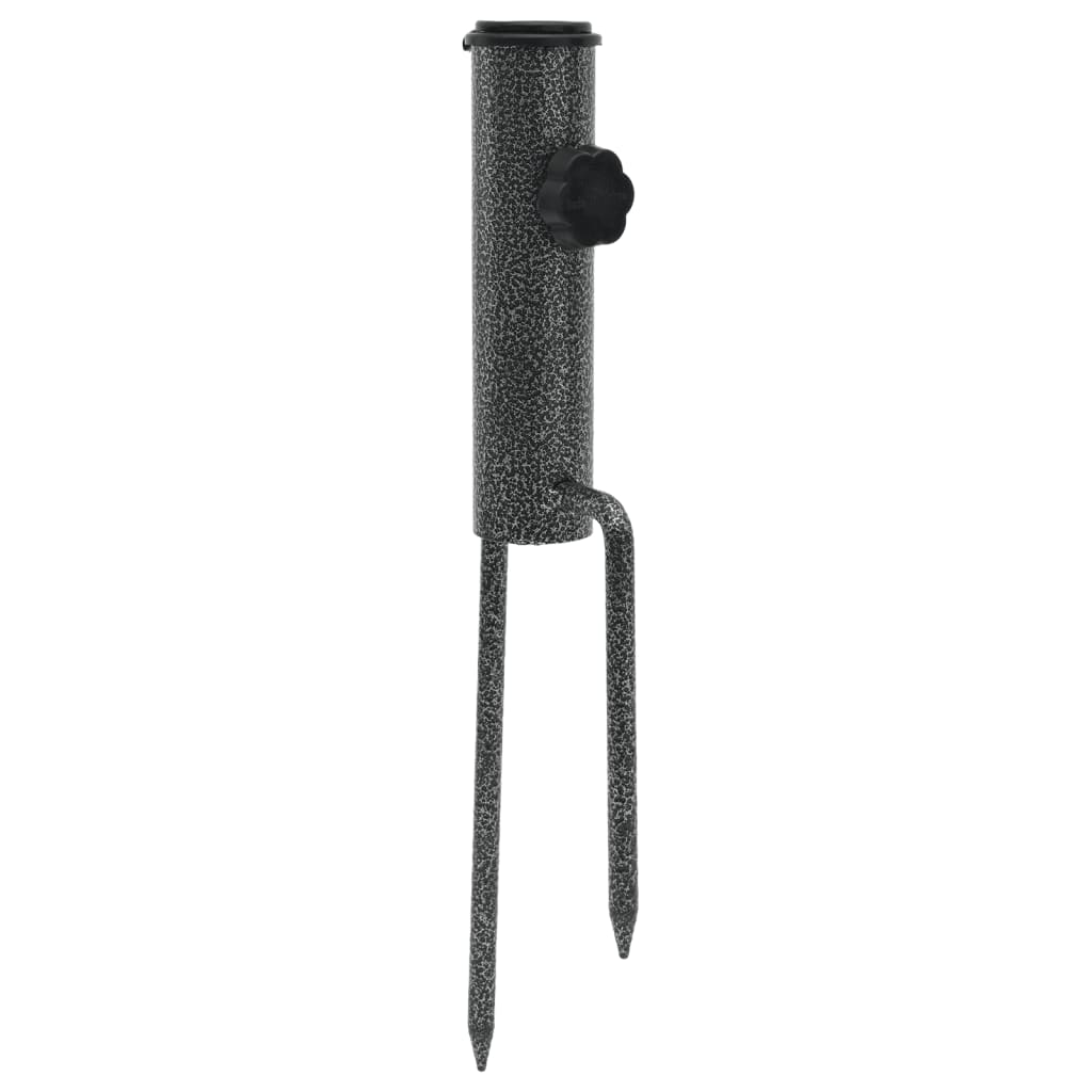 Supports de parasol vidaxl avec stylos 2 pcs 9x35 cm en acier galvanisé