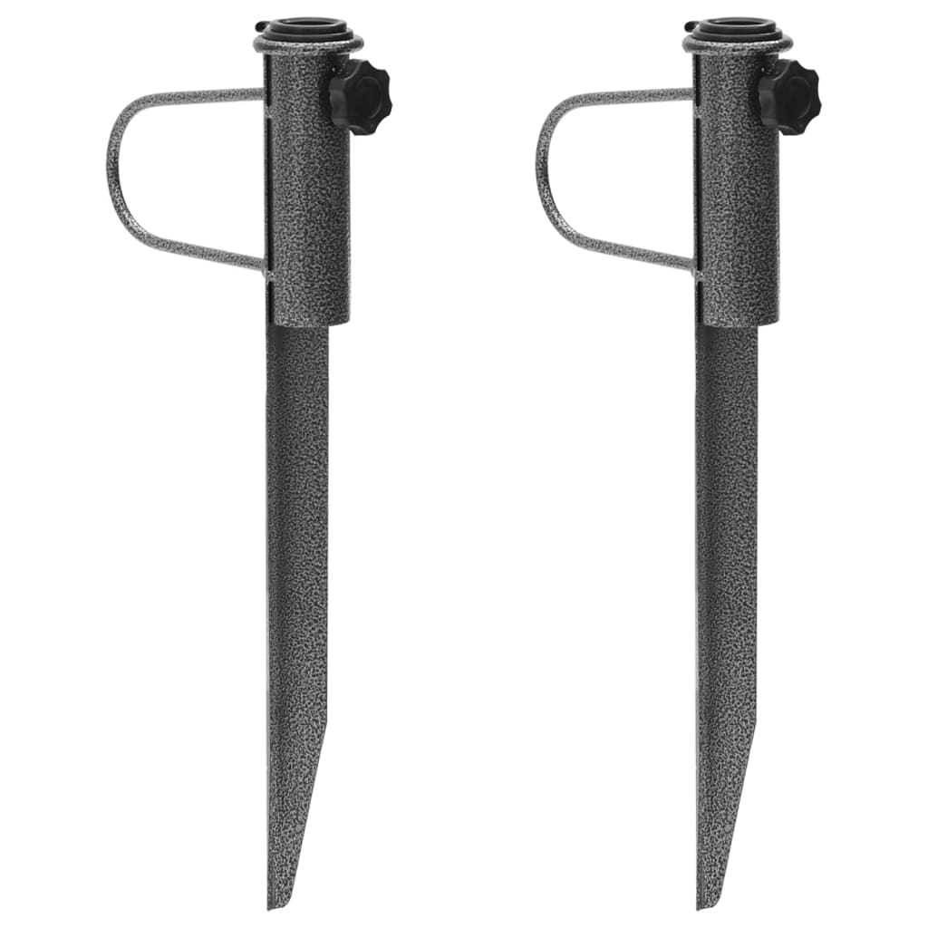 Vidaxl Parasol Stands avec stylos 2 ST 19x42 cm en acier galvanisé