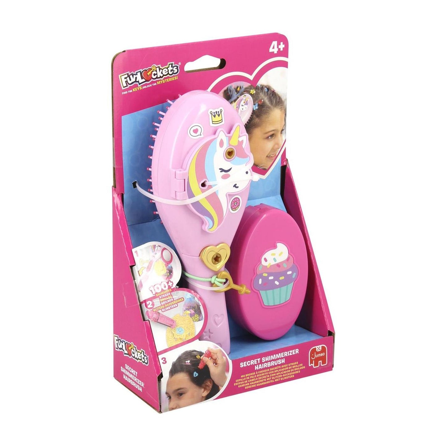 Brosse à cheveux secrète Funlockets avec des reflets | 8 pièces