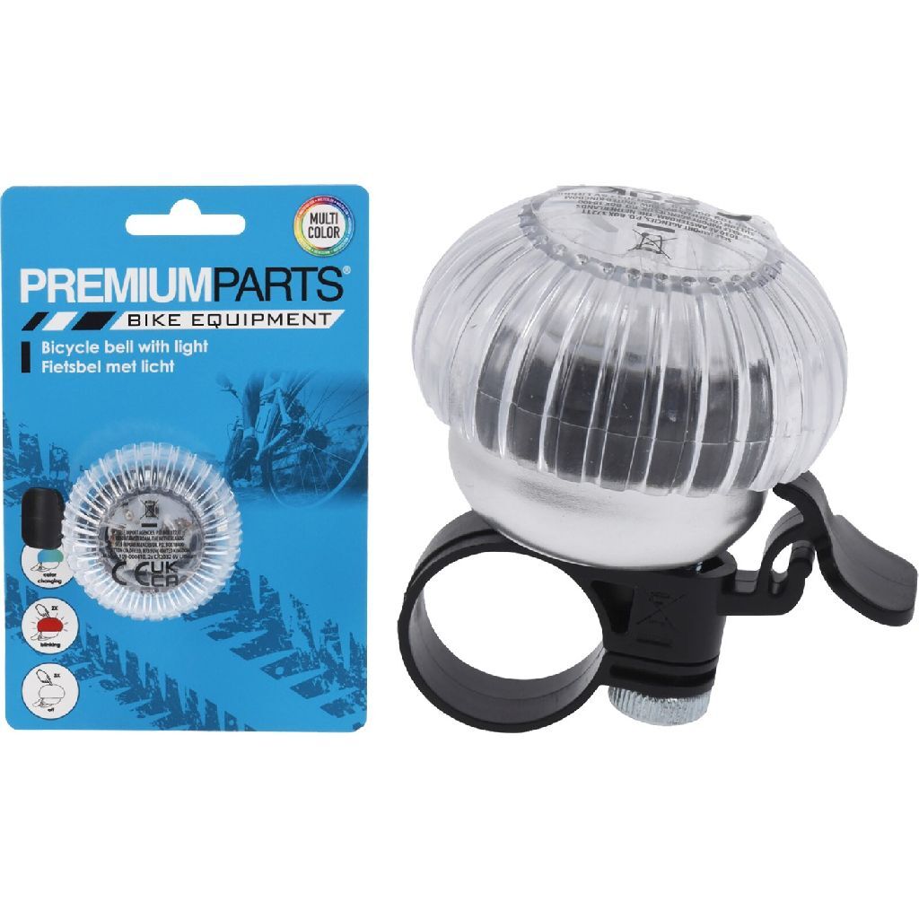 Autres marques sonnette de vélo avec lumière 6x4,8 cm transparent noir