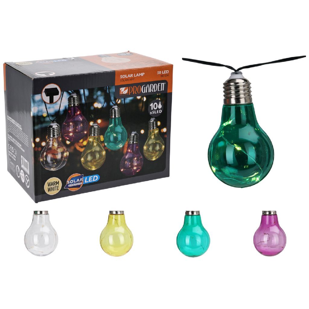 Éclairage de fête solaire de jardin Pro 10x5 LED 180 cm