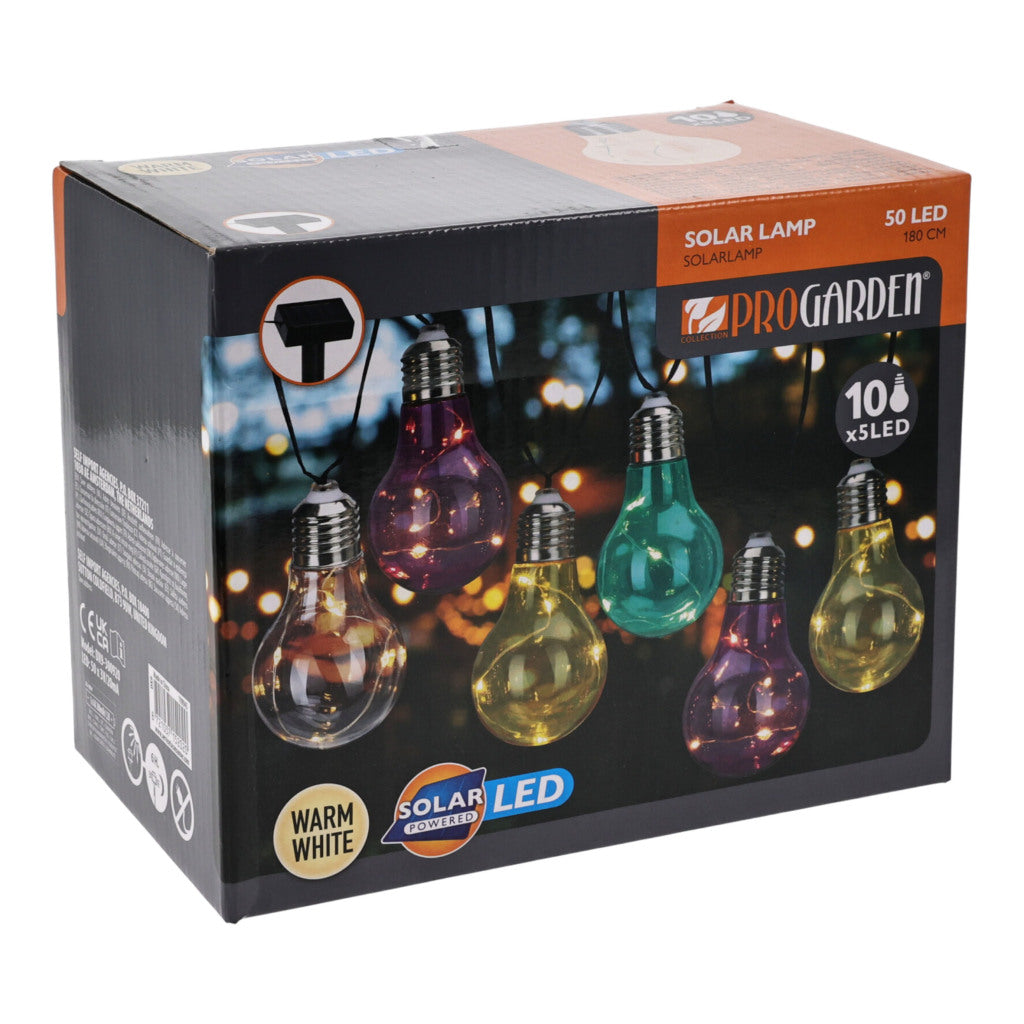 Éclairage de fête solaire de jardin Pro 10x5 LED 180 cm
