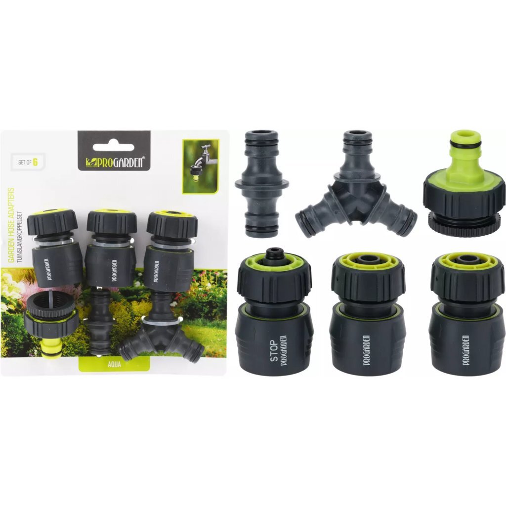 Embouts pour tuyaux d'arrosage Pro Garden, 6 pièces, vert anthracite