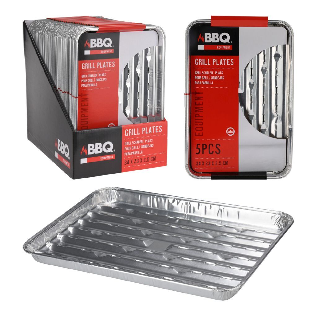 Plats pour barbecue 34x23x2,5 cm 5 pièces