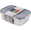 Excellente boîte de rangement pour articles ménagers 750 ml en acier inoxydable gris