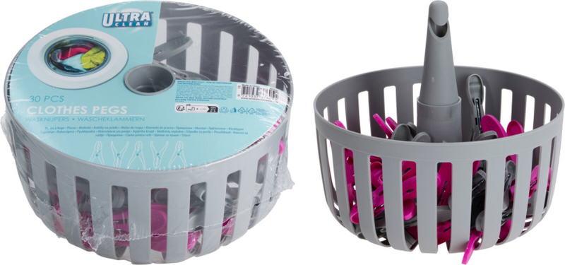 Panier à linge avec 30 chevilles