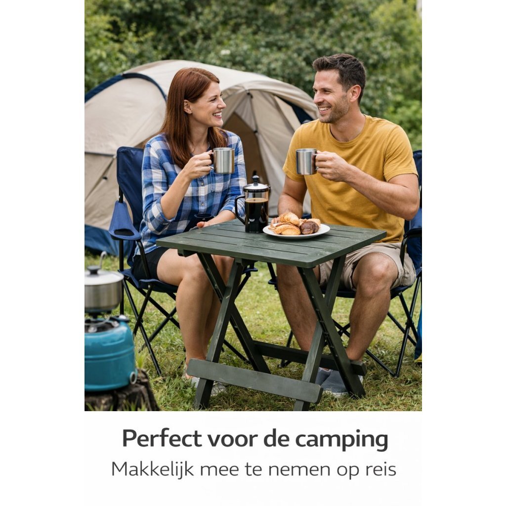 Table de camping de jardin Pro 50x43x43 plastique vert sauge