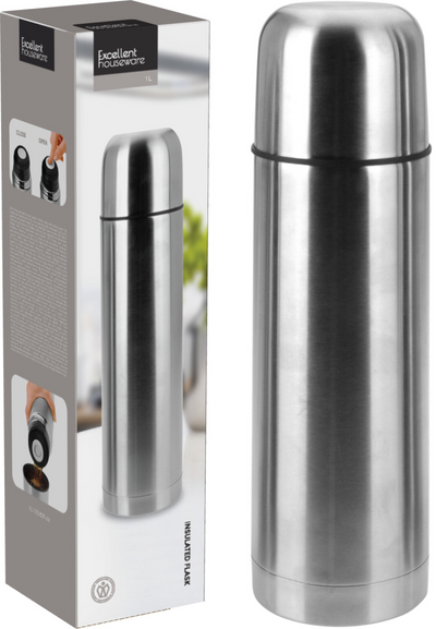 Pichet isotherme en acier inoxydable No Brand 1 litre | 2 pièces