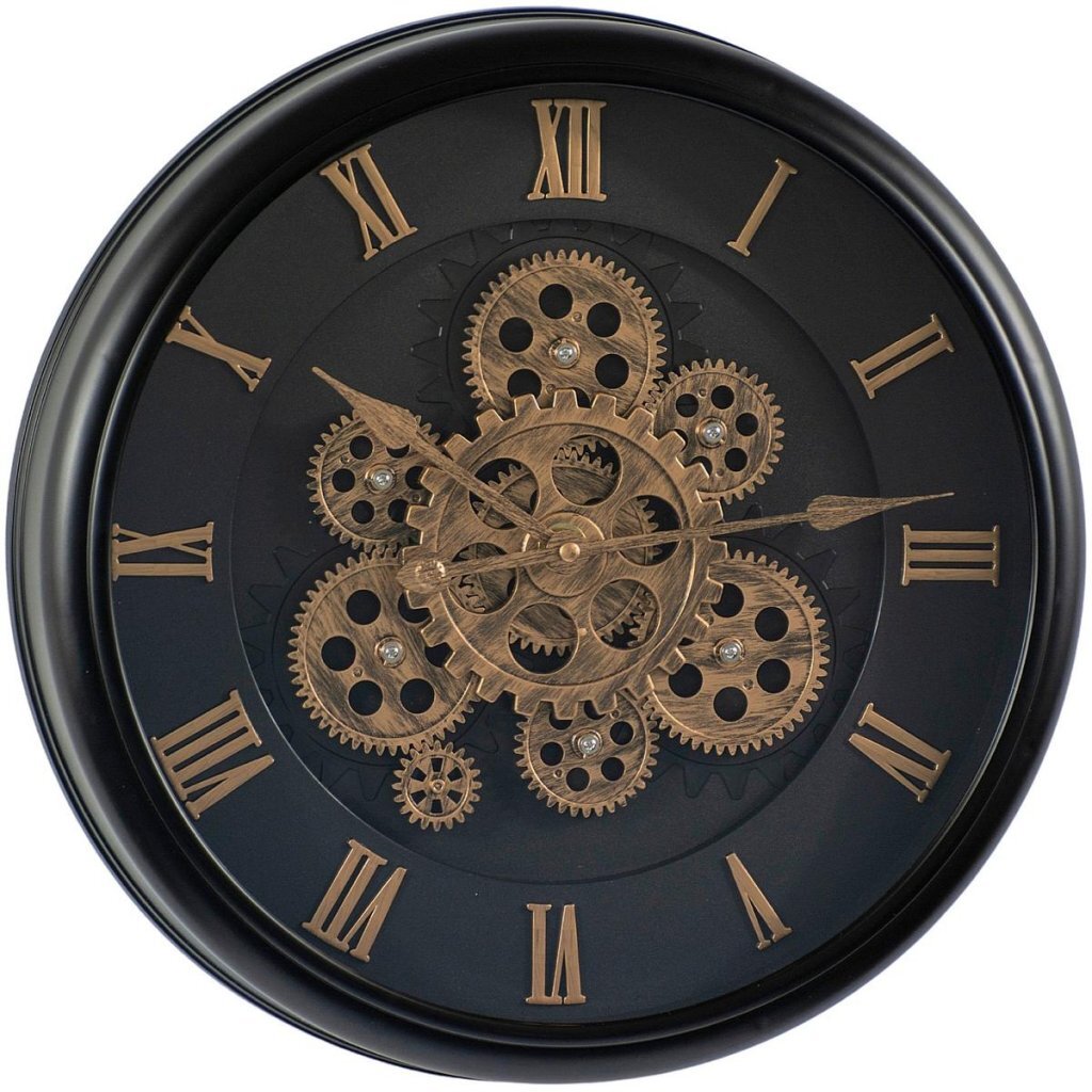 Excellente horloge murale analogique d'articles ménagers 40 cm or noir