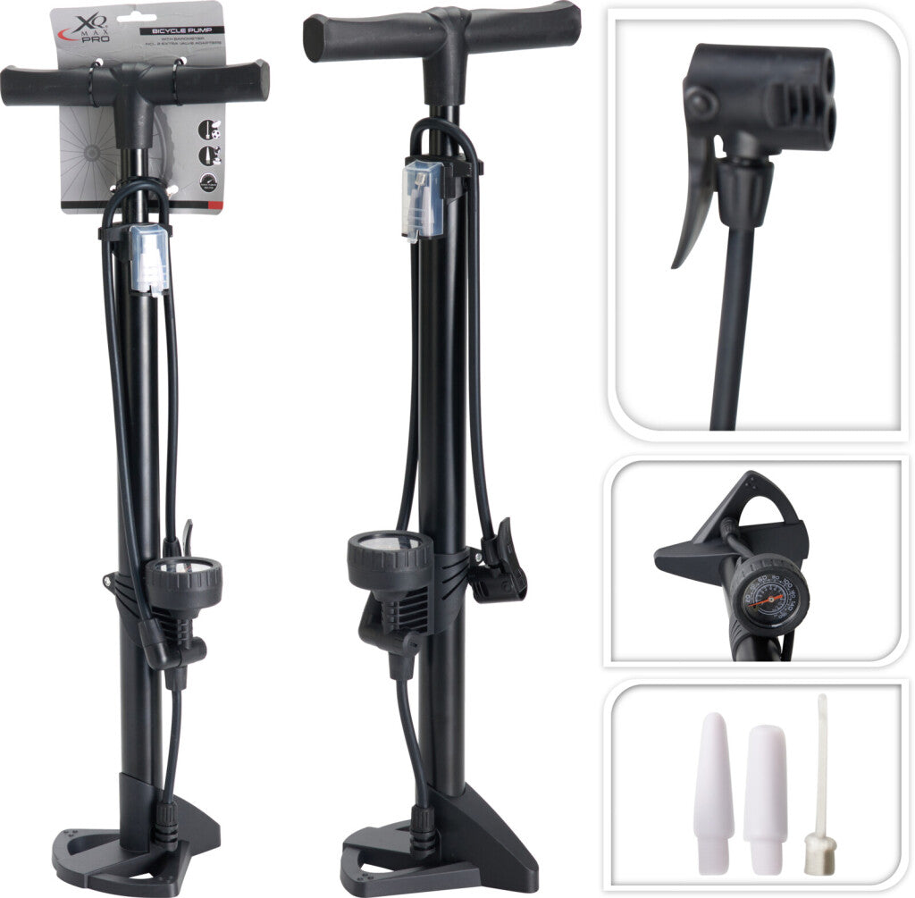Excellente pompe à vélo d'articles ménagers debout 60cm noir
