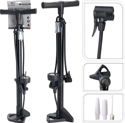 Excellente pompe à vélo d'articles ménagers debout 60cm noir