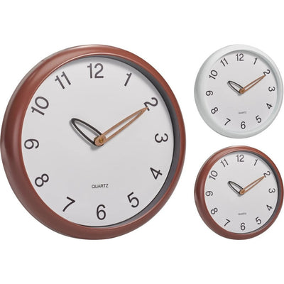 Autres marques horloge murale analogique 30 cm marron blanc