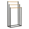 Solutions de salle de bain porte-serviettes 45x23x85 cm métal bambou noir