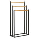 Solutions de salle de bain porte-serviettes 45x23x85 cm métal bambou noir