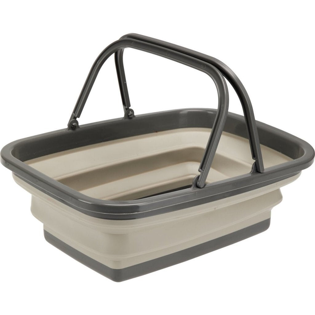 Excellent panier de courses pliable 30l 38x28x15 cm beige gris