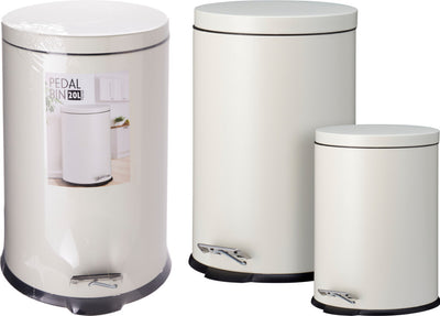 Excellent ensemble de poubelles à pédale pour articles ménagers, 20l, 5l, crème