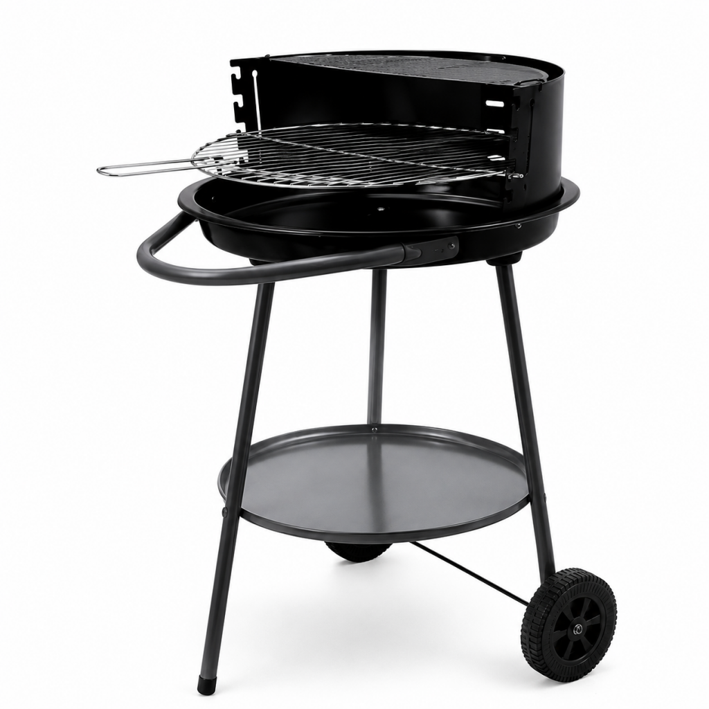 BBQ collection barbecue au charbon de bois style grill avec roulettes barbecue bouilloire compact 51cm
