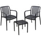 Autres marques Ensemble de jardin 3 pièces noir