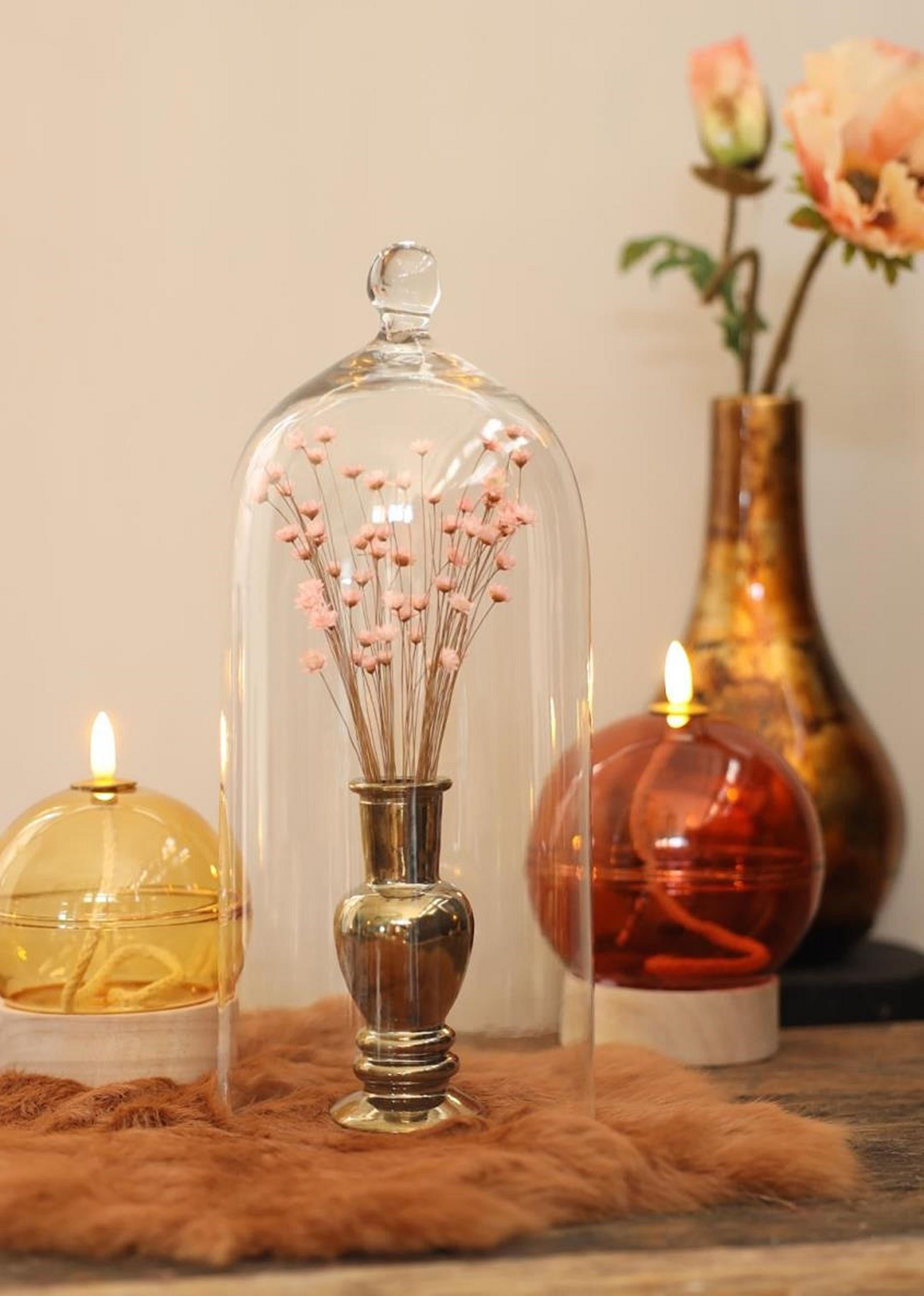 Idées pour les saisons grande cloche en verre avec bouton ø13xh30cm