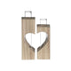 Idées 4 saisons support tube en bois coeur 4x4xh14,5cm set 2
