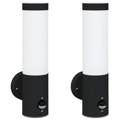 Vidaxx applique d'extérieur 2 pcs noir 12 x 8,5 x 29 cm