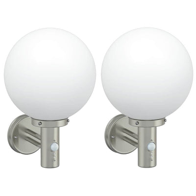 Vidaxx applique d'extérieur 2 pcs argent 28 x 25 x 38 cm