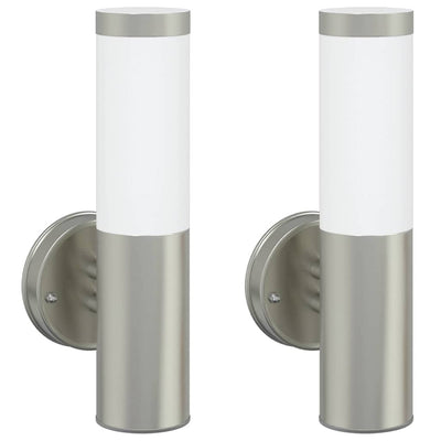 Vidaxx applique d'extérieur 2 pcs argent 15 x 7,5 x 33 cm
