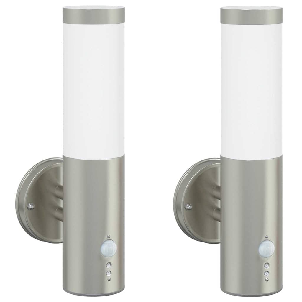 Vidaxx applique d'extérieur 2 pcs argent 15 x 7,5 x 33 cm