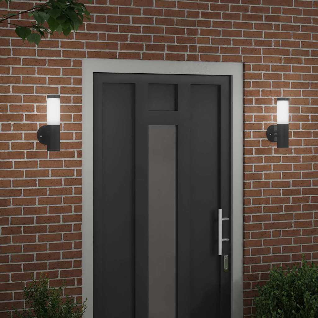 Vidaxx applique d'extérieur 2 pcs noir 15 x 7,5 x 33 cm