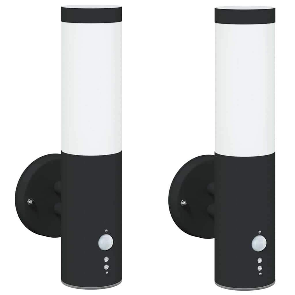 Vidaxx applique d'extérieur 2 pcs noir 15 x 7,5 x 33 cm