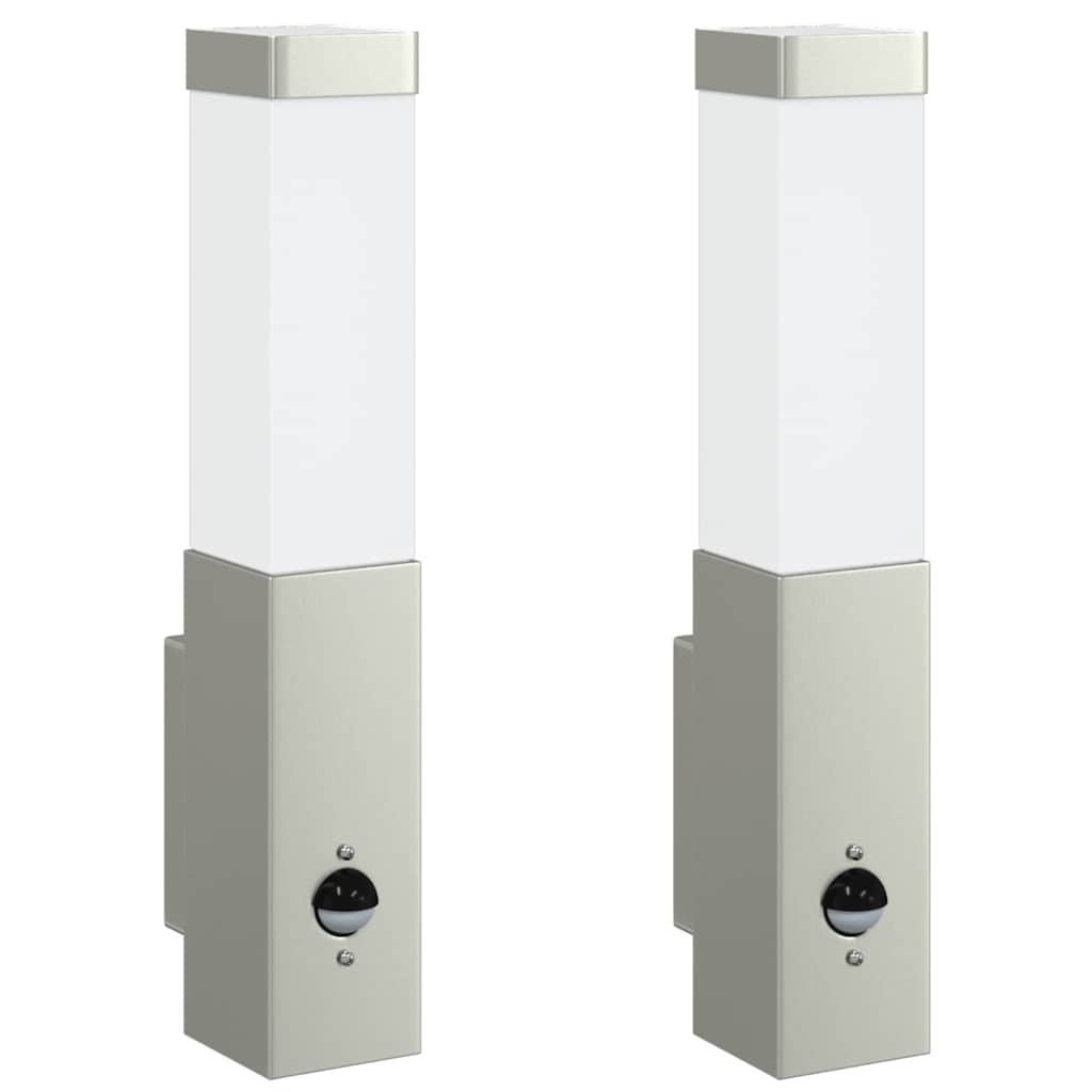 Vidaxx applique d'extérieur 2 pcs argent 10,5 x 6 x 33 cm