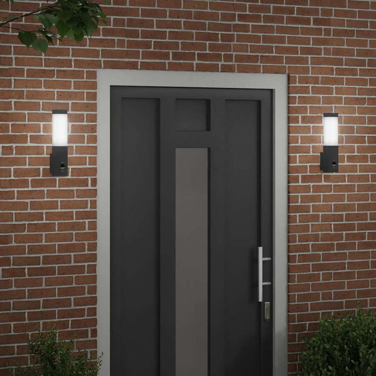 Vidaxx applique d'extérieur 2 pcs noir 10,5 x 6 x 33 cm