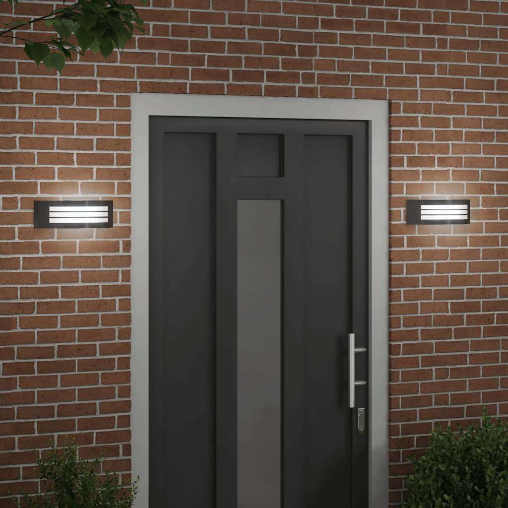 Vidaxx applique d'extérieur 2 pcs noir 32 x 10 x 10 cm