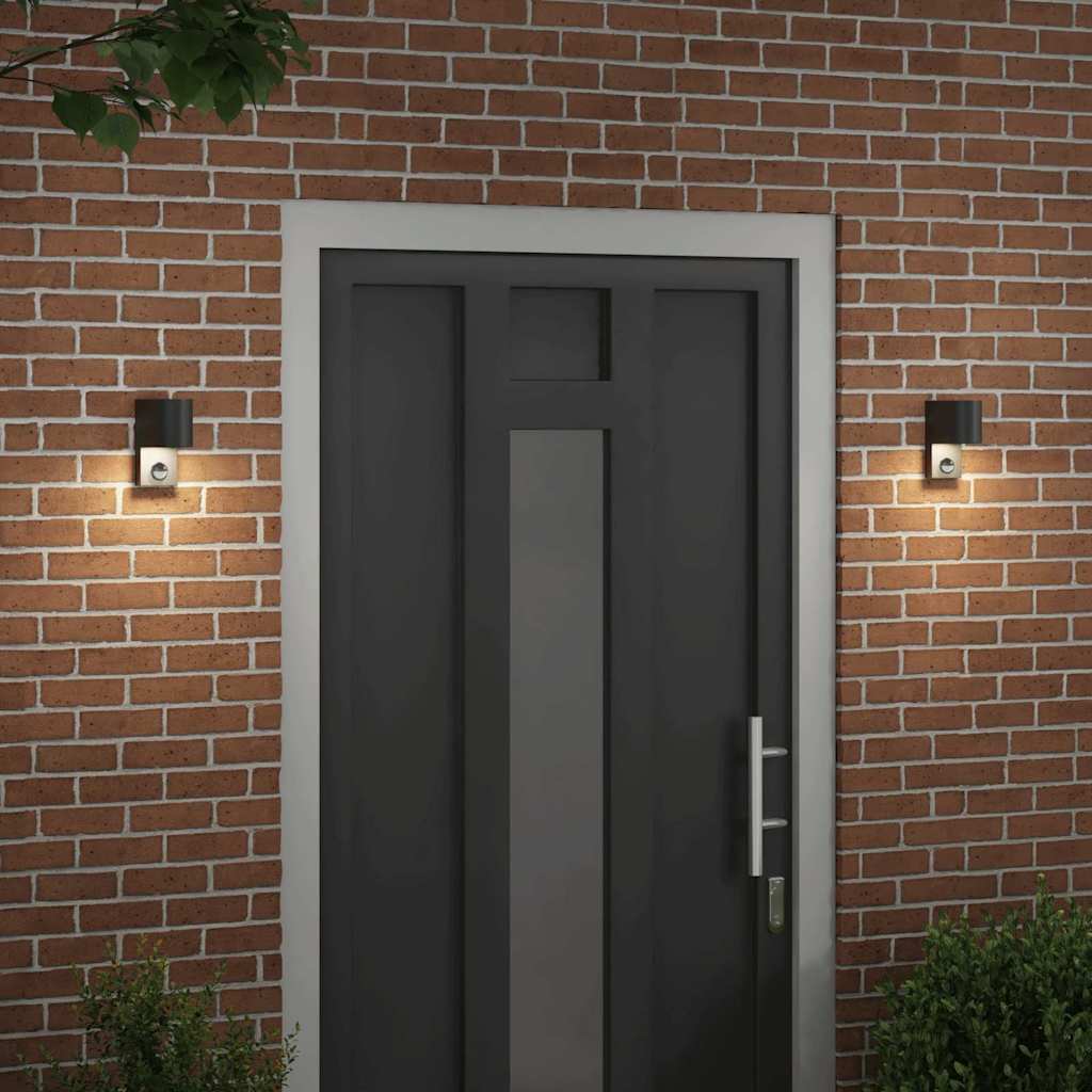 Vidaxx applique d'extérieur 2 pcs noir 12 x 7 x 15 cm acier inoxydable