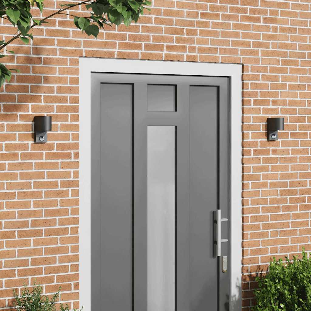 Vidaxx applique d'extérieur 2 pcs noir 12 x 7 x 15 cm acier inoxydable