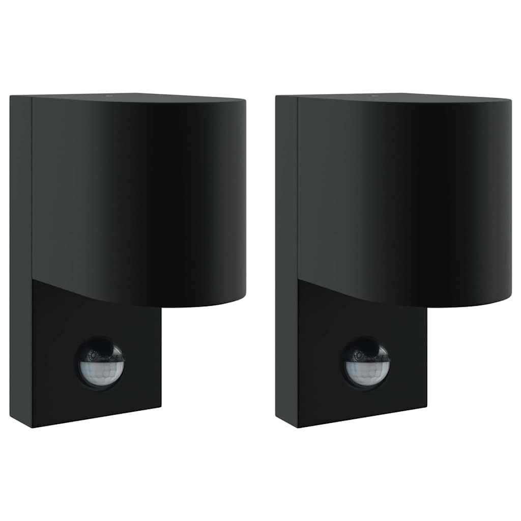 Vidaxx applique d'extérieur 2 pcs noir 12 x 7 x 15 cm acier inoxydable